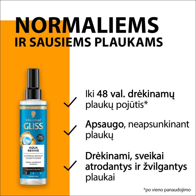 GLISS AQUA REVIVE EXPRESS-REPAIR plaukų kondicionierius, 200 ml