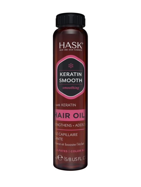 HASK KERATIN OIL SMOOTHING SHINE plaukų aliejus, 18 ml