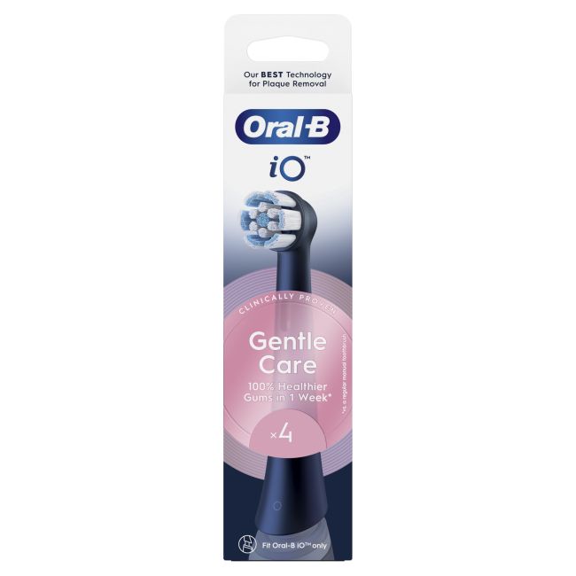ORAL-B IO GENTLE CARE keičiamosios elektrinio dantų šepetėlio galvutės (4 vnt.)