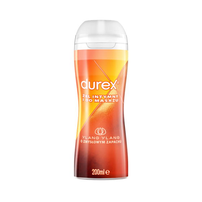 DUREX 2 IN 1 MASSAGE LUBE YLANG YLANG lubrikantas ir masažo želė, 200 ml