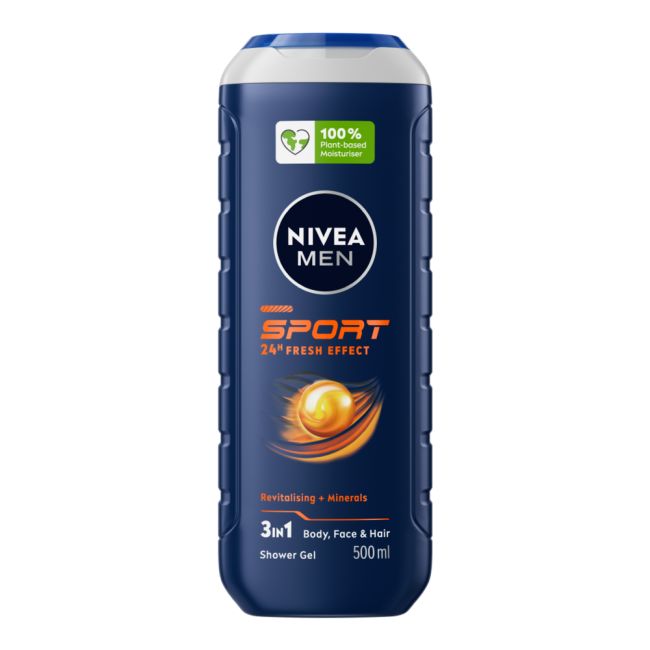 NIVEA MEN SPORT 24H FRESH EFFECT vyrų dušo želė, 500 ml