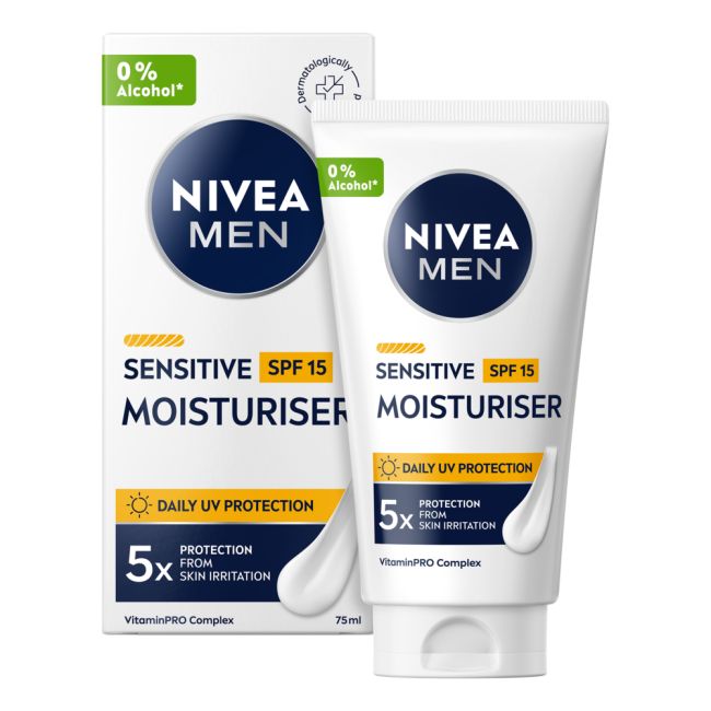 NIVEA MEN SENSITIVE SPF15 drėkinamasis veido kremas, 75 ml