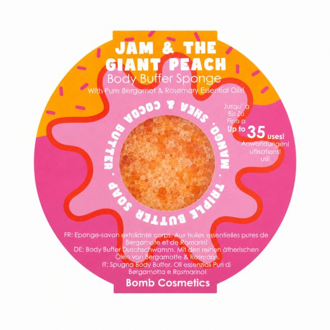 BOMB COSMETICS JAM & THE GIANT PEACH kūno plaušinė su muilu, 165 g