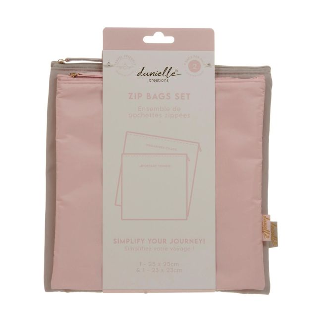 DANIELLE ZIP BAGS kosmetinių rinkinys (1 - 25 x 25 cm & 1 - 23 x 23 cm)