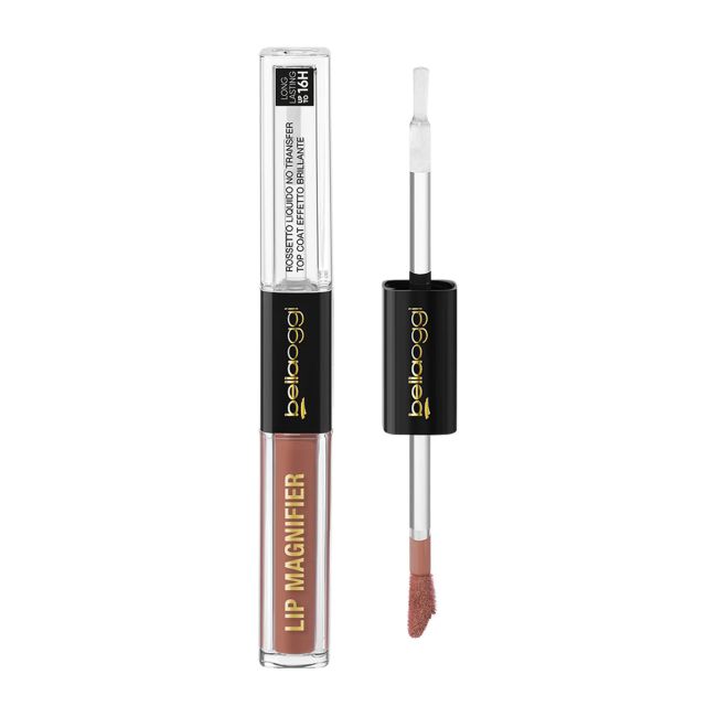 BELLAOGGI MAGNIFIER lūpų dažai + viršutinis sluoksnis (1,2 + 1,5 ml)
