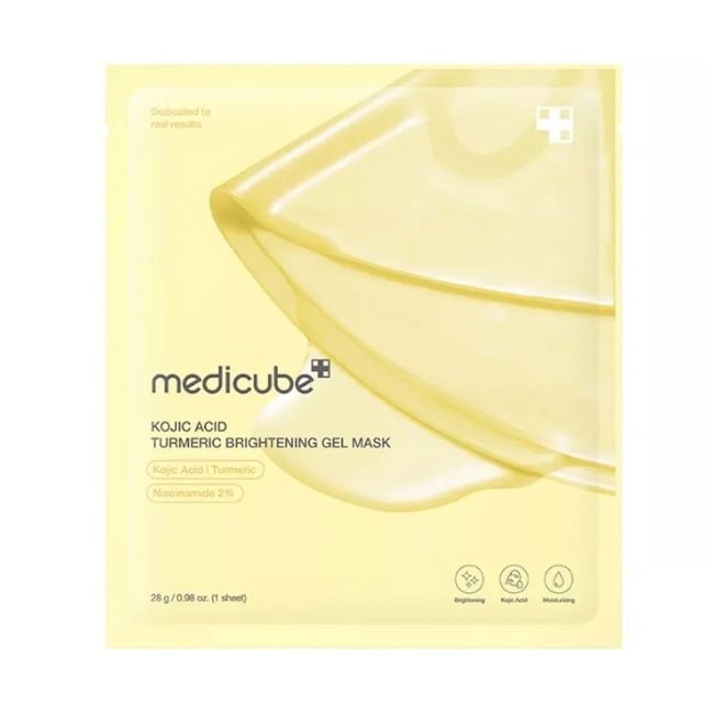 MEDICUBE KOJIC ACID TURMERIC BRIGHTENING GEL veido kaukė, 28 g