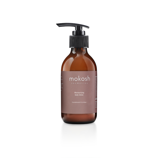 MOKOSH MOISTURIZING SANDALWOOD & AMBER kūno losjonas, 200 g
