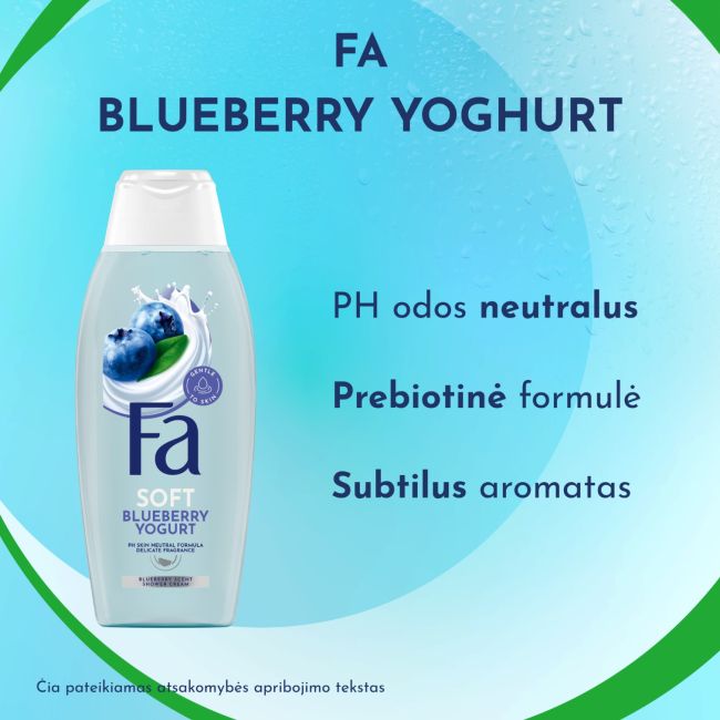 FA SOFT BLUEBERRY YOGURT dušo kremas, 400 ml