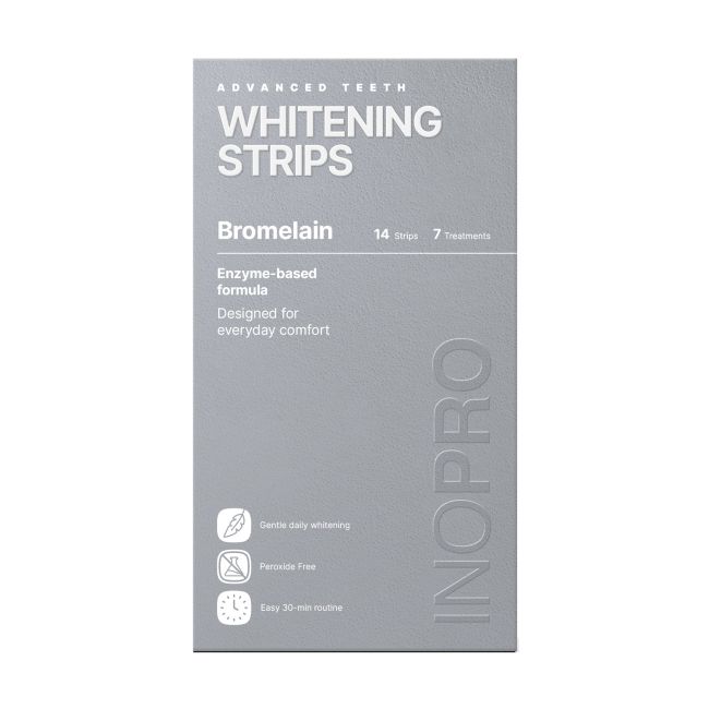 INOPRO BROMELAIN balinamosios dantų juostelės (14 vnt.)