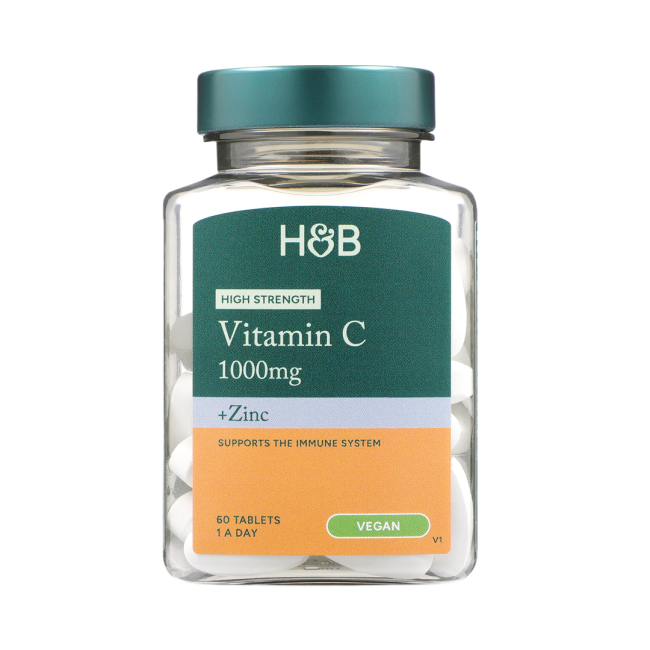 H&B HIGH STRENGTH Vitaminas C ir Cinkas, 60 tablečių