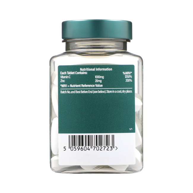 H&B HIGH STRENGTH Vitaminas C ir Cinkas, 60 tablečių