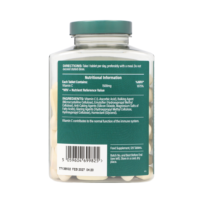H&B SUPER STRENGTH Vitaminas C 1500 MG, 120 tablečių