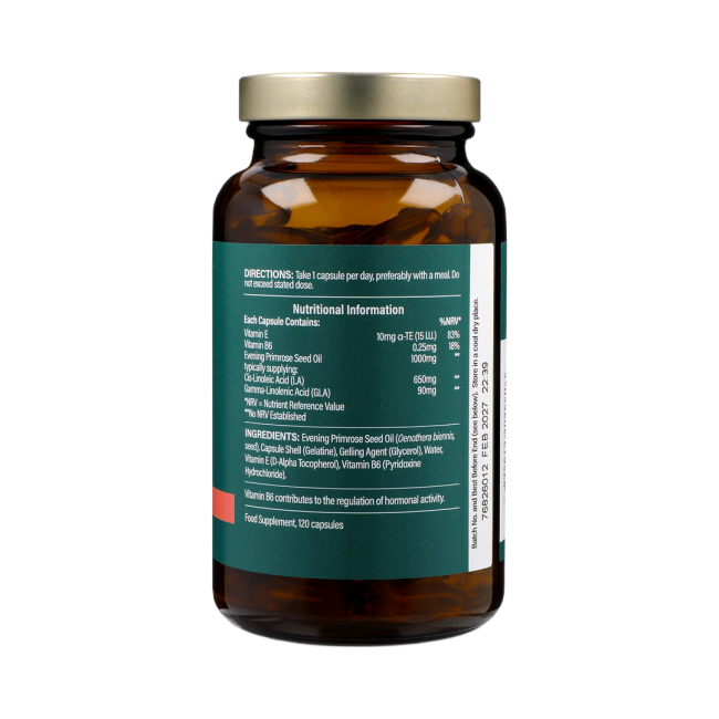H&B šalto spaudimo nakvišų aliejus 1000 mg, 120 kapsulių