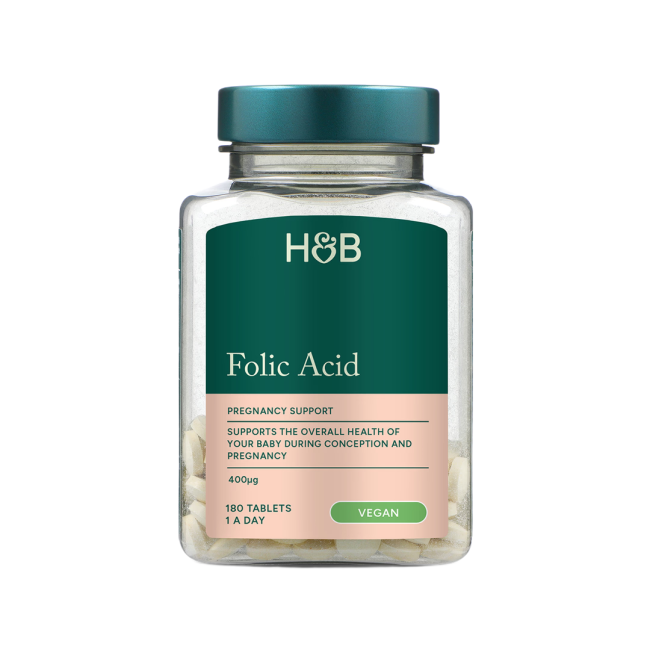 H&B folio rūgštis ir vitaminas D3, 180 tablečių