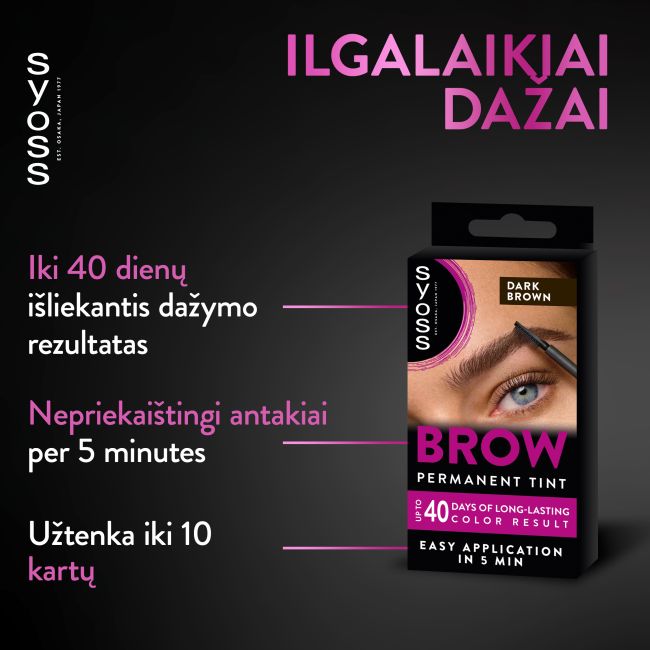 SYOSS COLOR antakių dažai tamsiai rudos spalvos, 10 ml