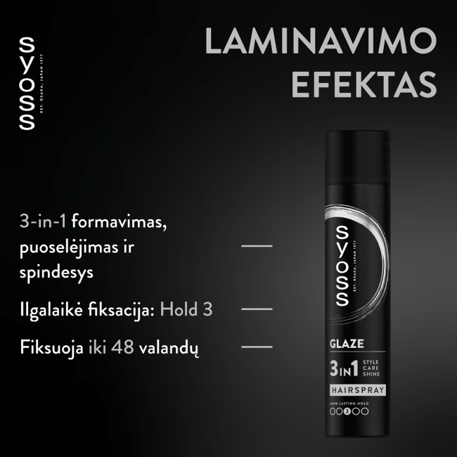 SYOSS GLAZE 3IN1 plaukų lakas, 300 ml