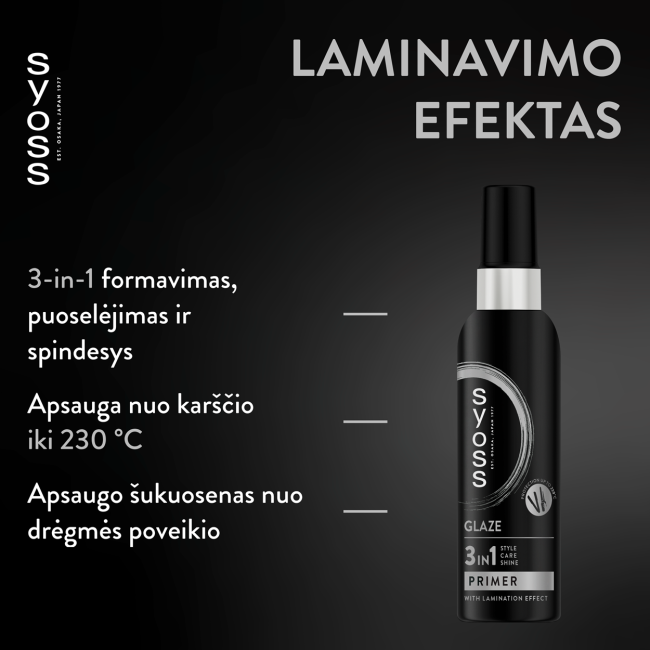SYOSS GLAZE 3IN1 PRIMER paruošiamoji plaukų priemonė, 150 ml