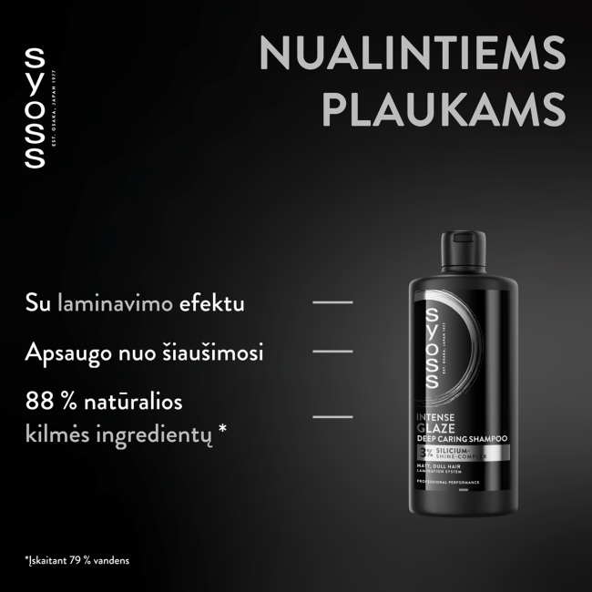 SYOSS INTENSE GLAZE DEEP CARING plaukų šampūnas, 440 ml