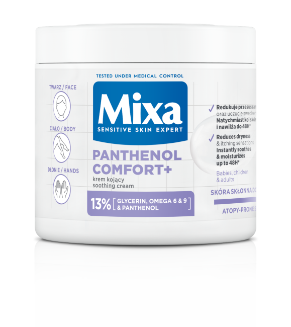 MIXA PANTHENOL COMFORT+ veido, kūno ir rankų kremas, 400 ml
