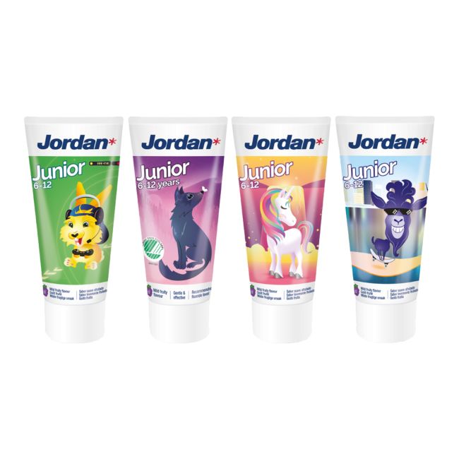 JORDAN 6 - 12 YEARS vaikų dantų pasta, 50 ml