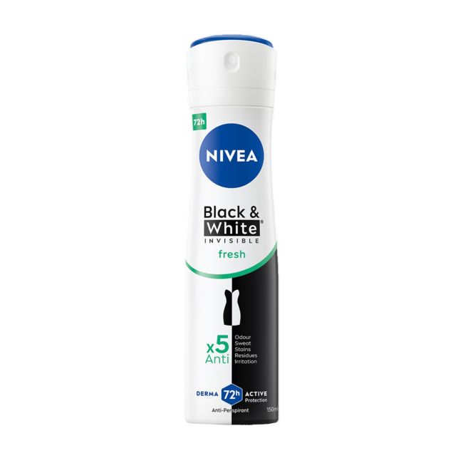 NIVEA BLACK & WHITE INVISIBLE dezodorantas, 150 ml