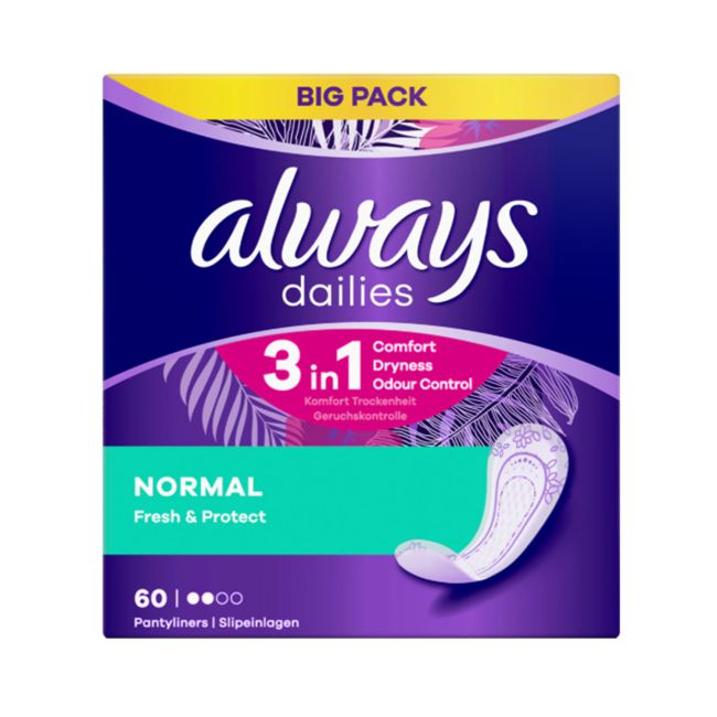 ALWAYS FRESH & PROTECT higieniniai įklotai (60 vnt.)