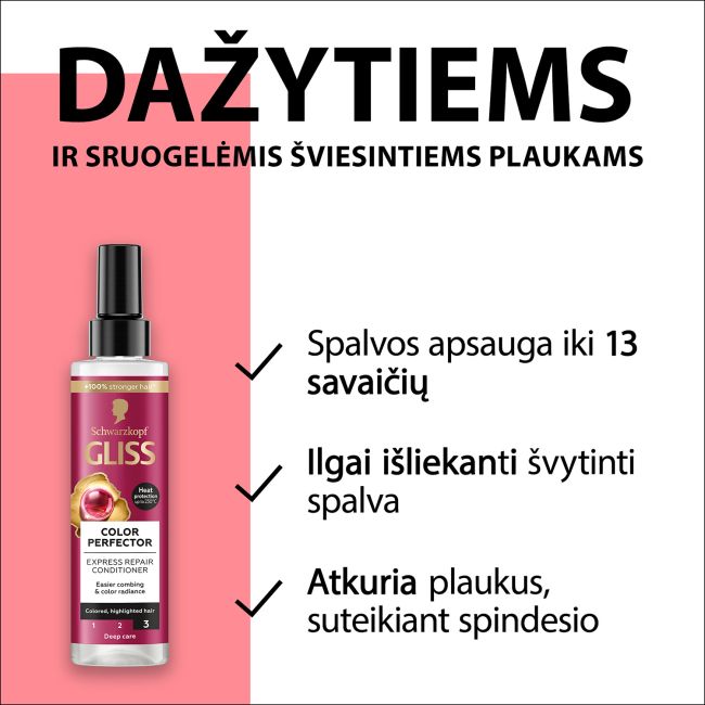 GLISS ULTIMATE COLOR purškiamasis kondicionierius, 200 ml