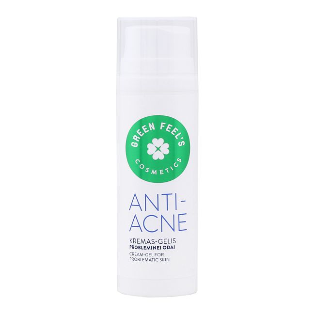GREEN FEEL'S ANTI - ACNE kremas - gelis probleminei odai, 50 ml