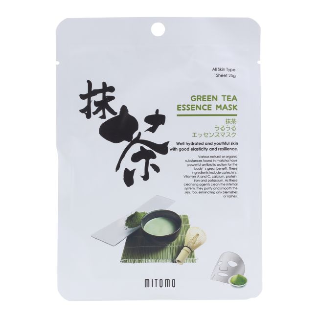 MITOMO GREEN TEA ESSENCE veido kaukė, 25 g