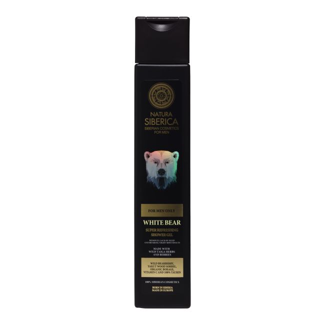 NATURA SIBERICA MEN WHITE BEAR SUPER REFRESHING vyrų dušo želė, 250 ml