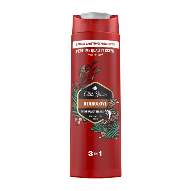 OLD SPICE BEARGLOVE 2 IN 1 dušo želė - plaukų šampūnas, 400 ml