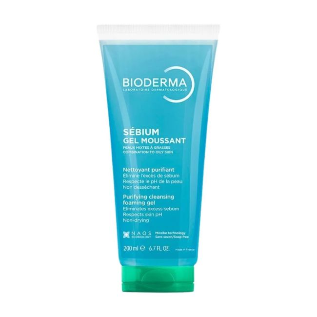 BIODERMA SEBIUM GEL MOUSSANT veido prausiklis, 200 ml