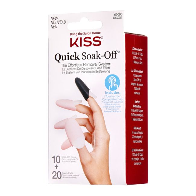 KISS QUICK SOAK - OFF rinkinys gelio nagų lakui nuimti