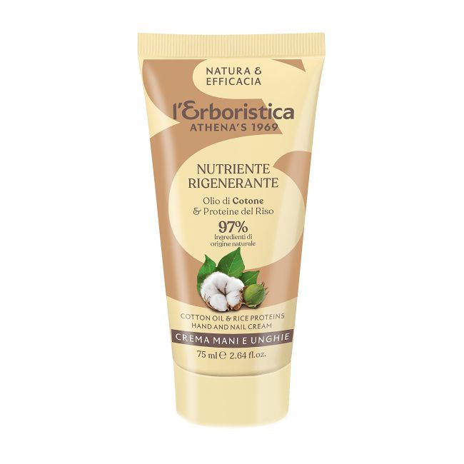 L'ERBORISTICA COTTON OIL & RICE PROTEINS rankų ir nagų kremas, 75 ml