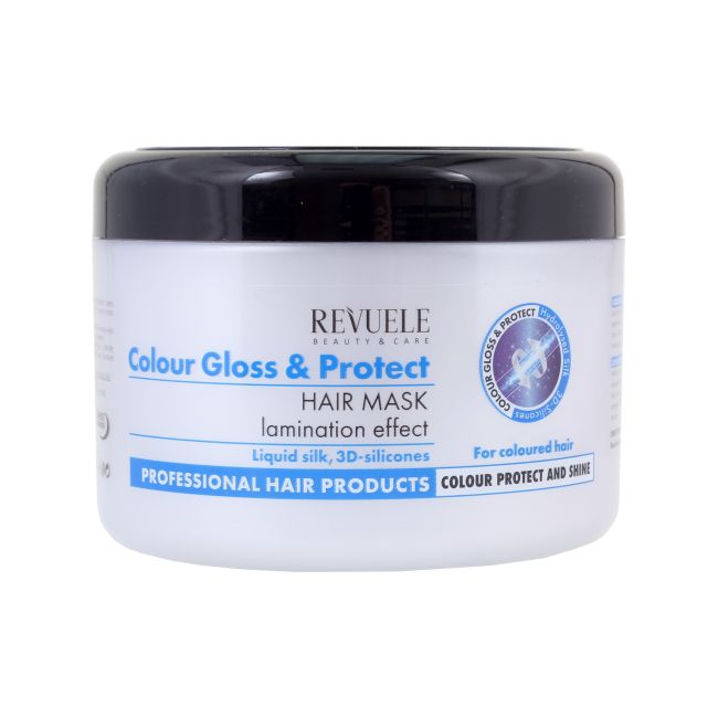 REVUELE COLOUR GLOSS & PROTECT plaukų kaukė, 500 ml