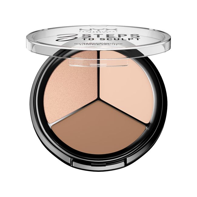 NYX PROFESSIONAL MAKEUP 3STEPS veido bruožų modeliavimo paletė, 5 g