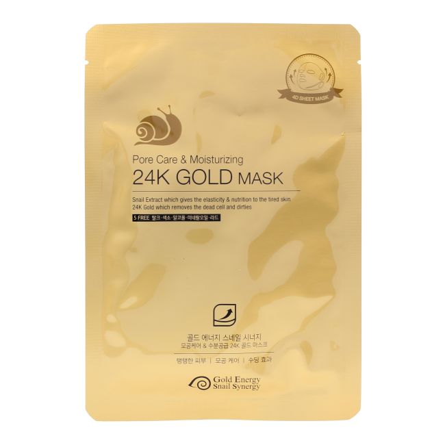 GOLD ENERGY SNAIL SYNERGY 24K GOLD PORE CARE & MOISTURIZING veido kaukė, 33 ml