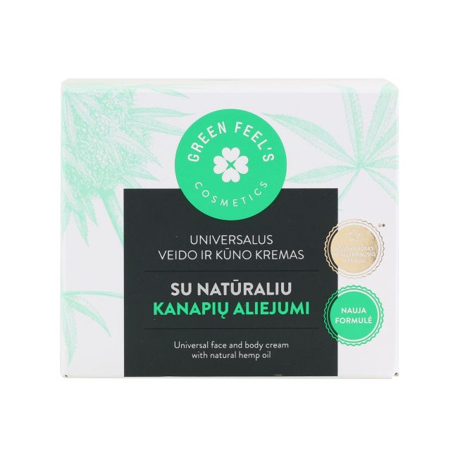 GREEN FEEL'S veido ir kūno kremas su kanapių aliejumi, 200 ml