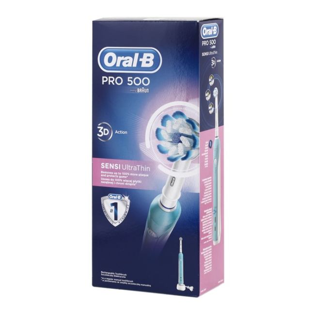 ORAL-B PRO 500 SENSI ULTRA THIN dantų šepetėlis