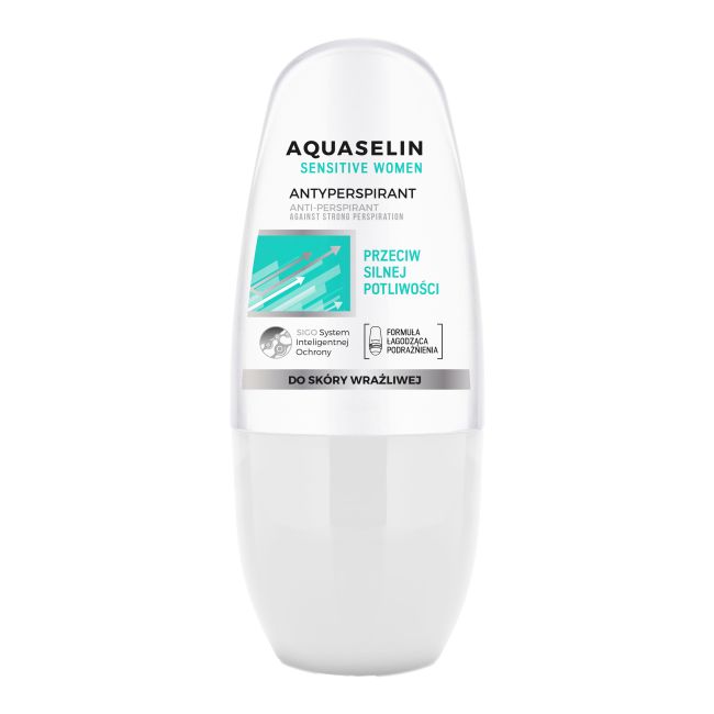 AQUASELIN SENSITIVE rutulinis dezodorantas - antiperspirantas moterims, 50 ml