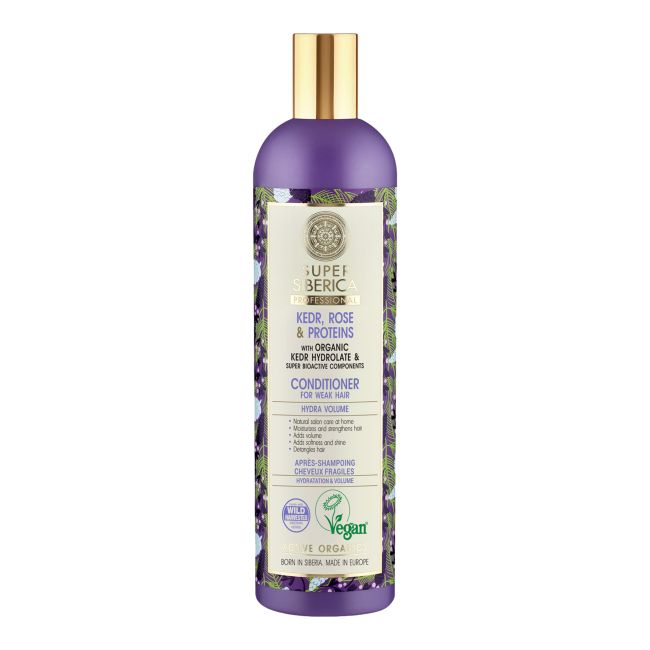 SUPER SIBERICA PROFESSIONAL KEDRS, ROSE & PROTEINS plaukų kondicionierius, 400 ml