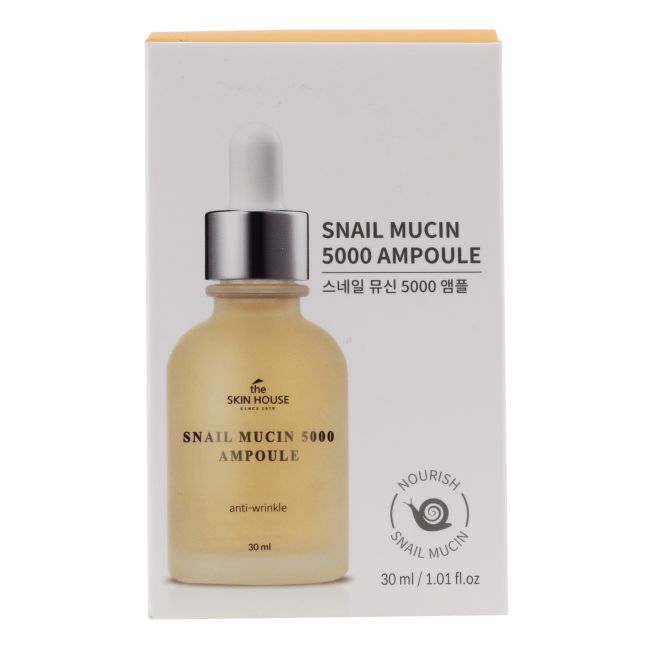 THE SKIN HOUSE SNAIL MUCIN 5000 AMPOULE veido serumas, 30 ml