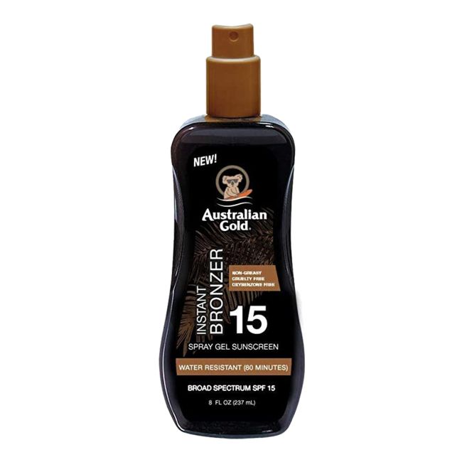 AUSTRALIAN GOLD SPF15 apsauginis purškiama želė nuo saulės su atspalviu, 237 ml