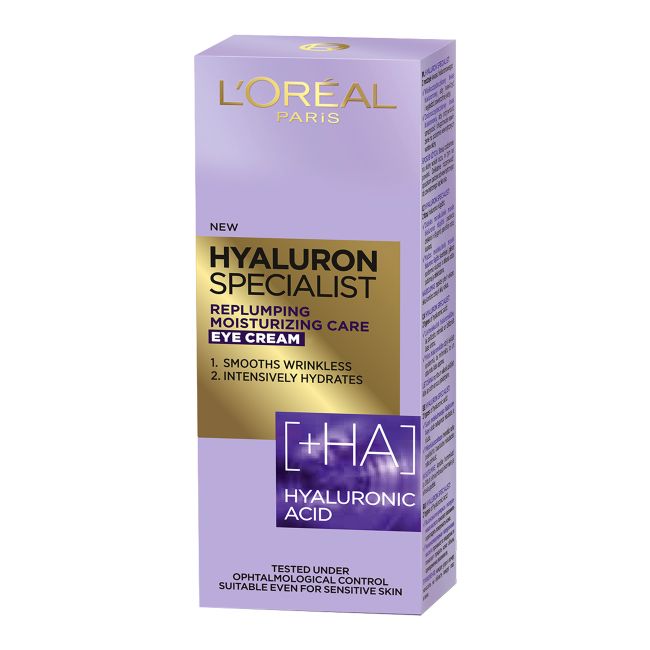 L'OREAL HYALURON SPECIALIST paakių kremas, 15 ml