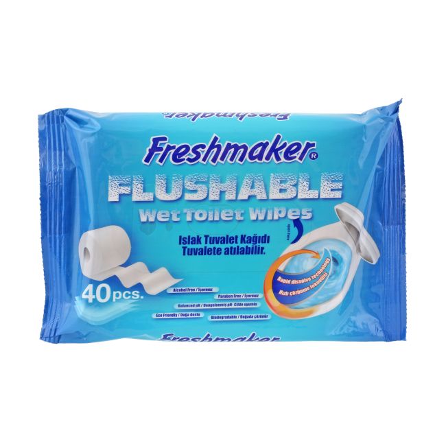 FRESHMAKER FLUSHABLE drėgnasis tualetinis popierius (40 vnt.)
