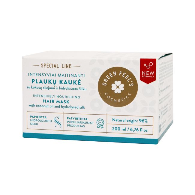 GREEN FEEL'S intensyviai maitinanti plaukų kaukė su kokosų aliejumi, 200 ml