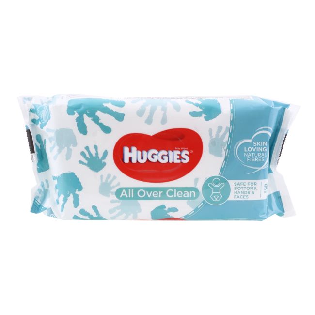 HUGGIES ALL OVER CLEAN drėgnos servetėlės (56 vnt.)