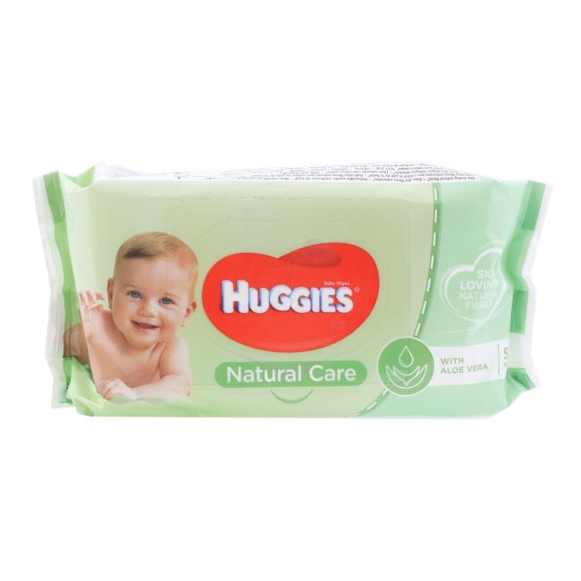HUGGIES NATURAL CARE drėgnos servetėlės (56 vnt.)