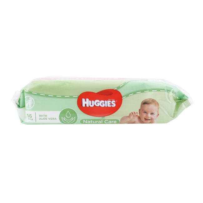 HUGGIES NATURAL CARE drėgnos servetėlės (56 vnt.)