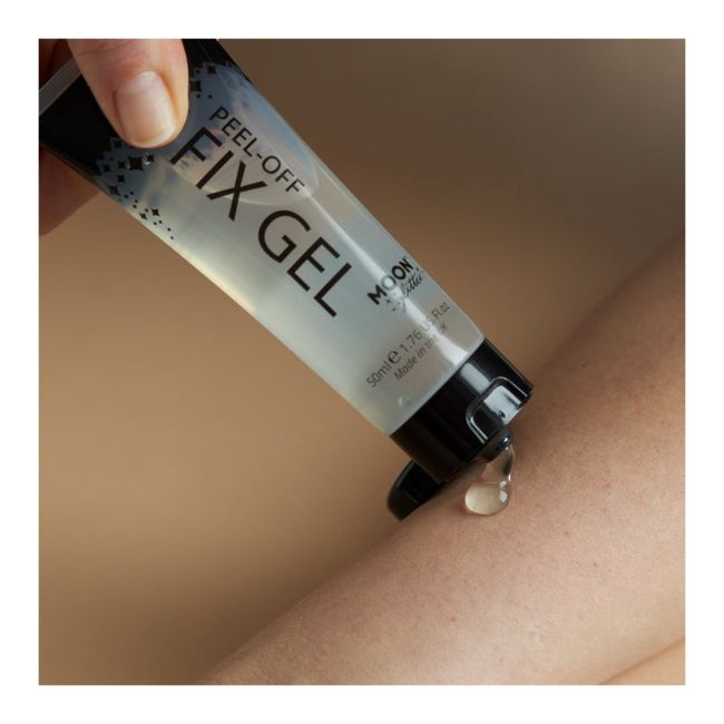 MOON GLITTER PEEL-OFF FIX veido ir kūno fiksuojamoji želė, 15 ml